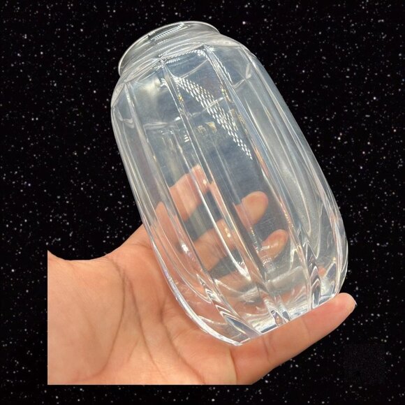 European Art Glass Vase Crystal Clear Mid Century Vintage Glass 6”T 2”W - Picture 9 of 11